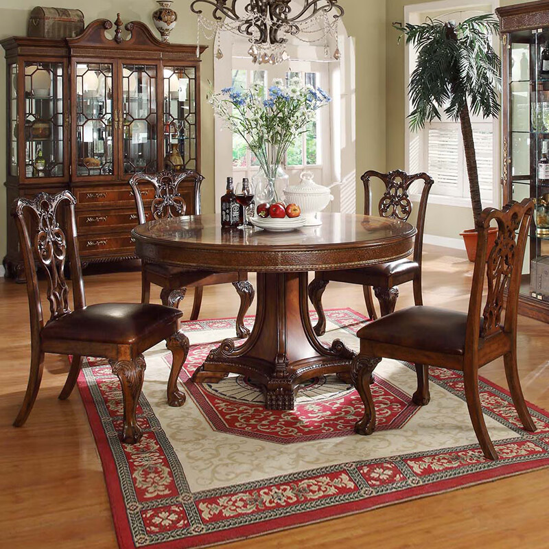 首杰美式复古实木桃花芯木鸵鸟纹1.35米1.6m1.