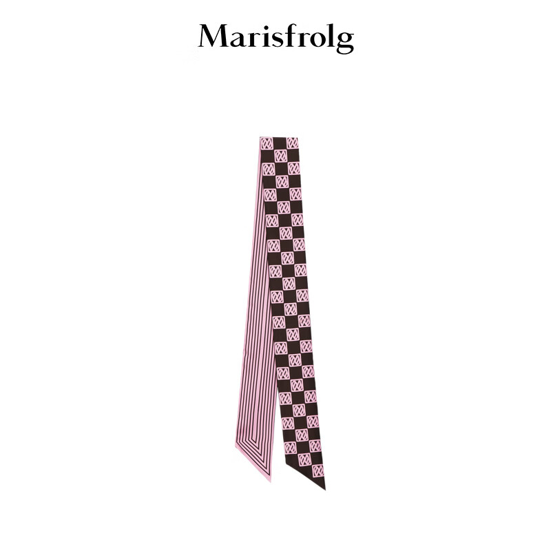 %桑蚕丝】玛丝菲尔春季新款棋盘格logo印花丝巾方巾 粉色/棕色 丝巾