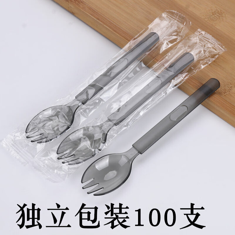 鑫韵家梦塑料一次性加厚叉勺独立包装蛋糕叉外卖轻食沙拉叉勺西餐意面