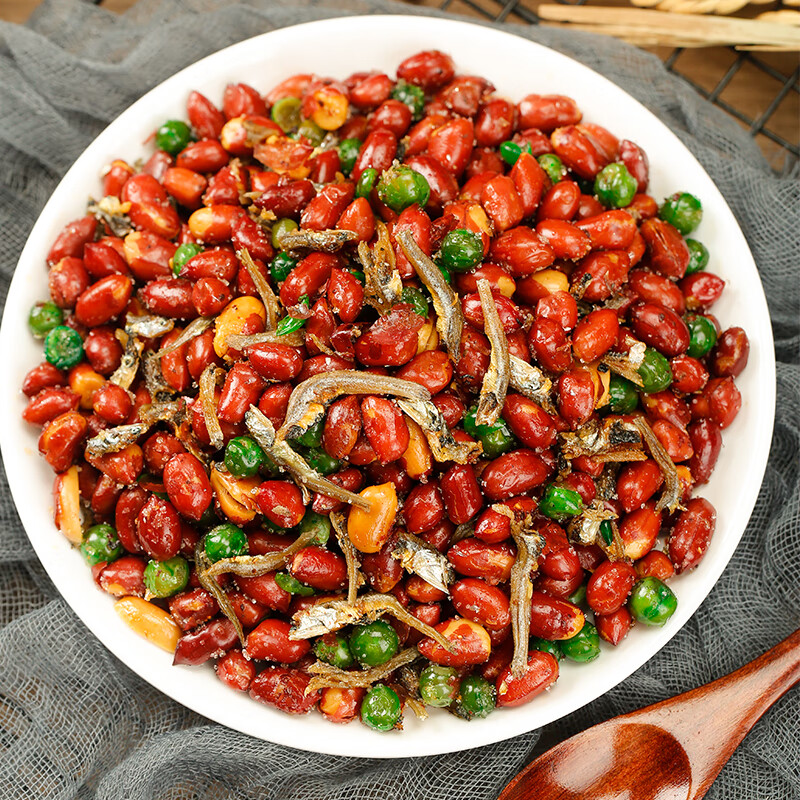 花农氏小鱼花生235g香酥小鱼干拌豌豆酒吧ktv小吃下酒菜休闲零食材