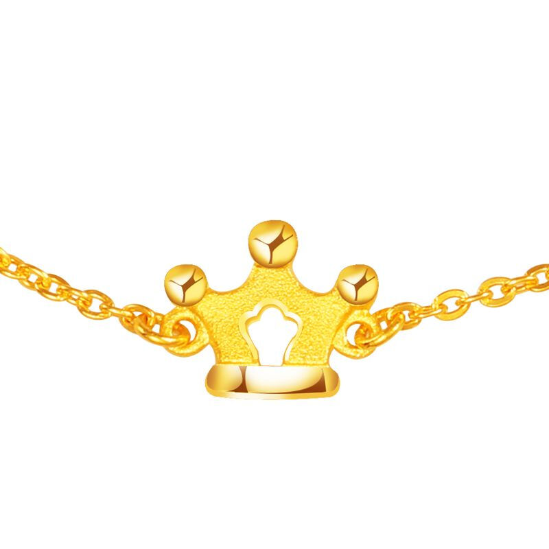 菜百首饰 黄金手链 足金皇冠黄金手链 计价 约2.70克约17厘米