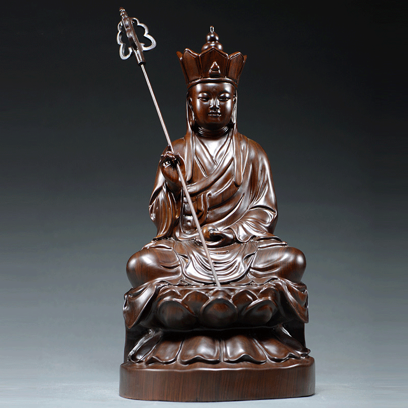 正宗府正宗府黑檀实木雕刻地藏王佛像地藏菩萨神像摆件家用供佛居家