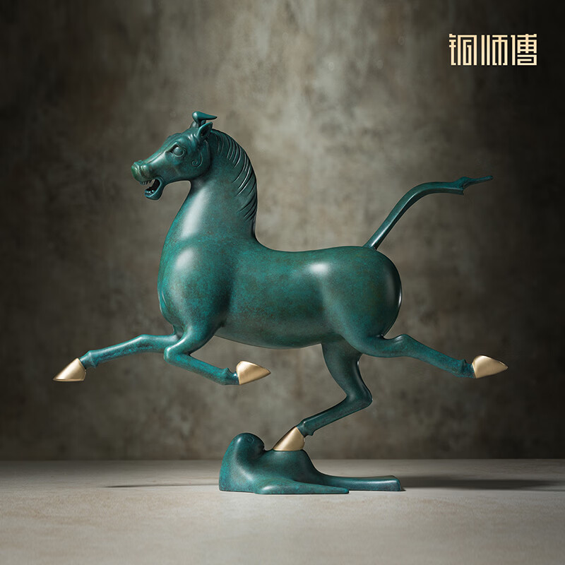 铜师傅甘肃省博物馆系列《铜奔马》办公室客厅开业马工艺品摆件 大号