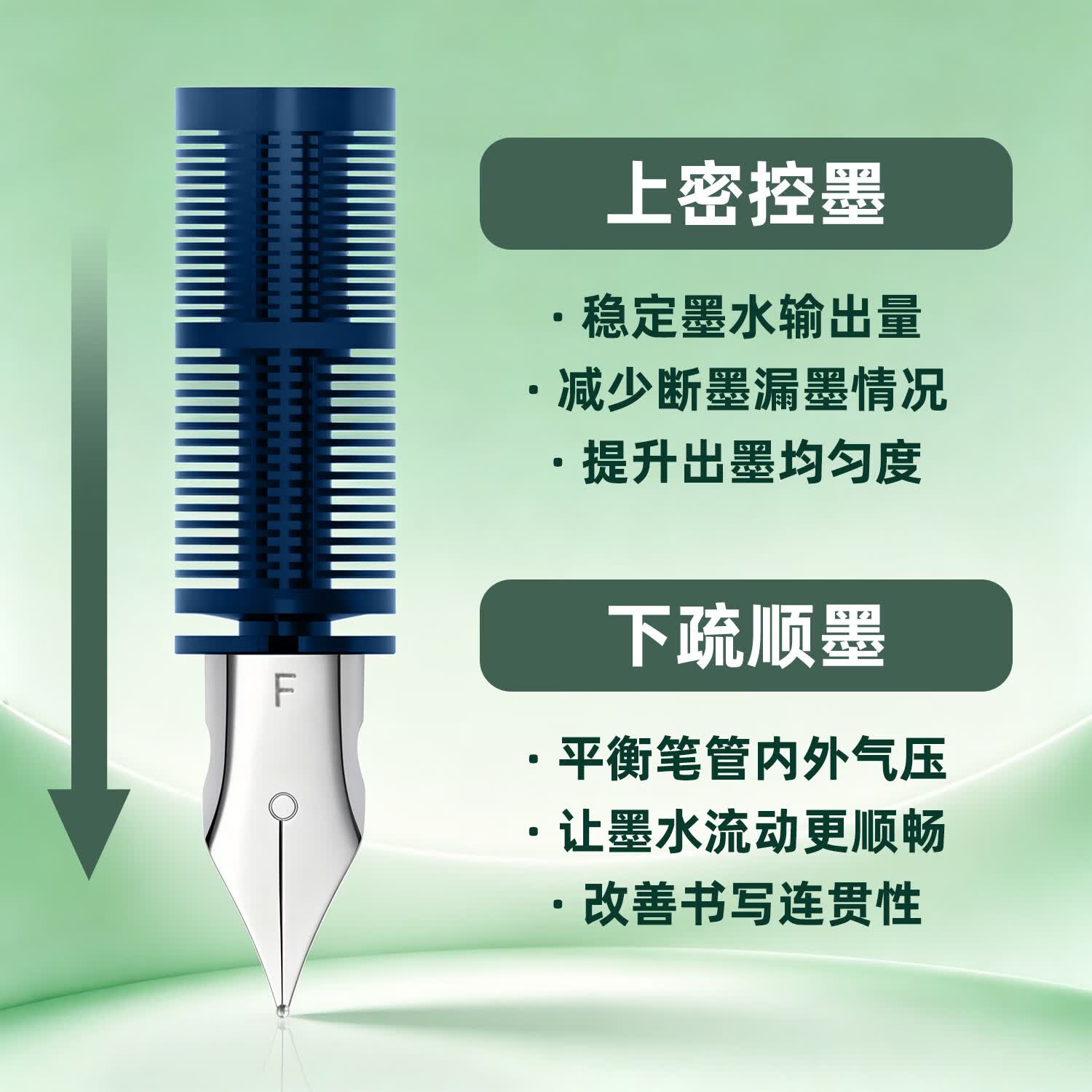 爱好(AIHAO)一次性直液式钢笔免换墨囊大容量F尖小学生低年级书法练字速干学生专用办公用品墨蓝6支装 DFP2010 墨蓝