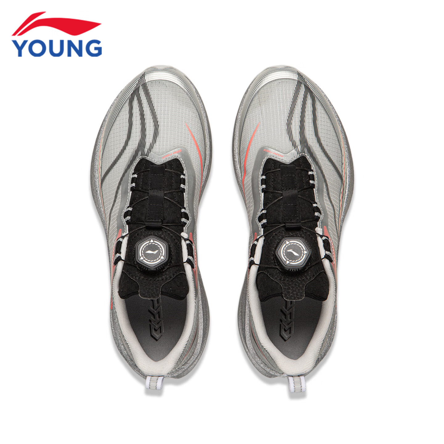 李宁(LI-NING)儿童跑步鞋2026秋季新款赤兔9PRO男女大童低帮䨻丝轻量高回弹跑鞋 川石灰/银色22-7 赤兔9 PRO纽扣 40
