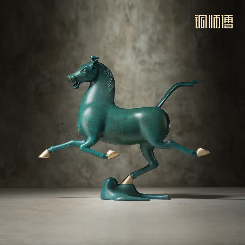 铜师傅甘肃省博物馆系列《铜奔马》办公室客厅开业马工艺品摆件 中号