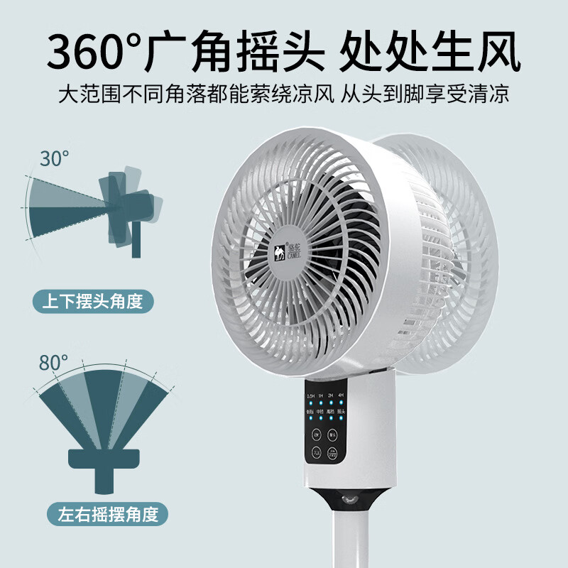 空气循环扇家用轻音节能电风扇落地扇摇头大范围送风智能语音控制 2301升级款[机械操作]