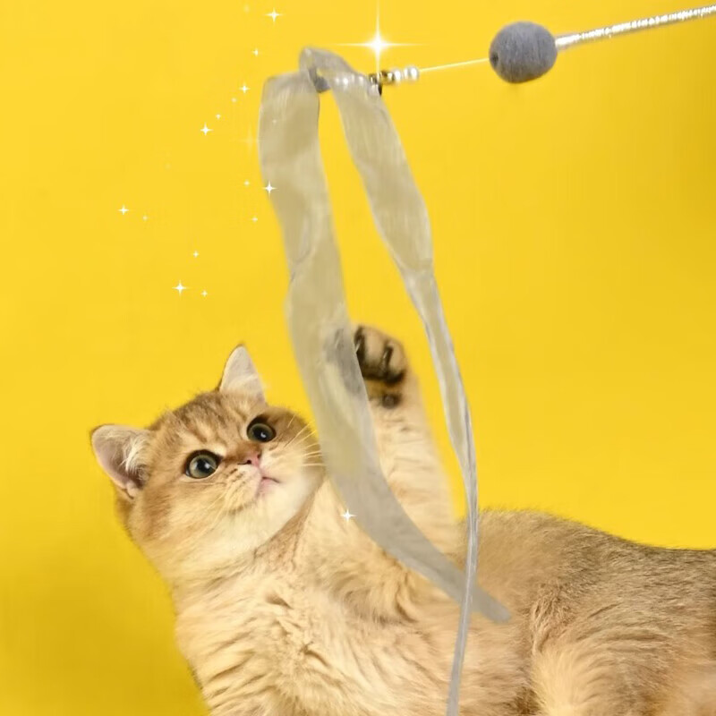 猫玩具逗猫棒猫咪自嗨解闷小老鼠带铃铛耐咬猫猫小猫消耗体力用品 逗猫棒亚光灰四件套