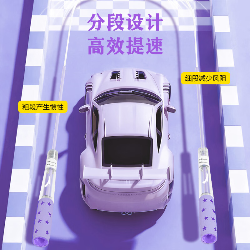 安踏(ANTA)双轴承沙专业式跳绳幼儿园儿童小学生专用考试6-12岁不打结初中生 紫-双轴承中小学生训练专用【刻度标注/自由调节长度】
