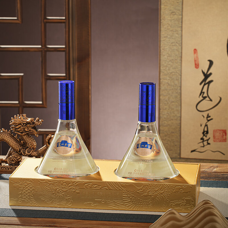 泸州老窖龙凤銮礼盒 52度浓香型白酒纯粮食酒 中秋节送礼宴请酒席自饮白酒 52度 500mL 2瓶 (含礼袋)