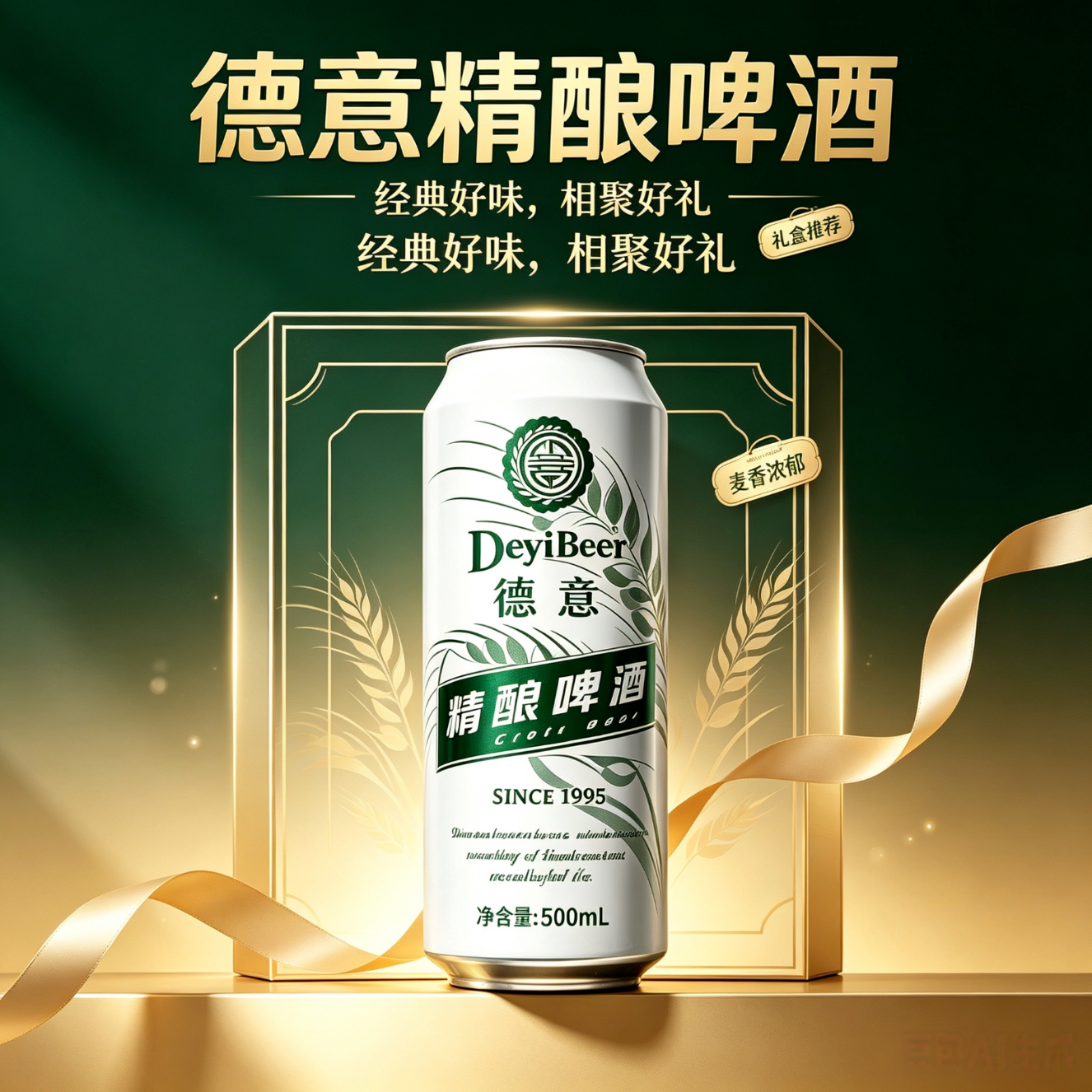 德意正宗德式精酿小麦白啤啤酒全麦精酿啤酒 500毫升x12 500mL 12瓶 整箱装