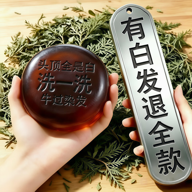 七黎【洗完自然黑】新疆乌斯曼草洗发皂何首乌侧柏叶纯中药手工乌发皂 1盒装【草本提取自然黑发】 京东折扣/优惠券