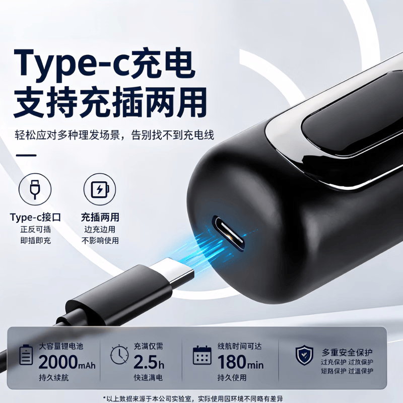DIKTT德国理发器专业理发电推剪理发店专用头发充电推子神器自己剃发电动剃头刀成人儿童全家可用 绅士黑(全家通用 静音不卡发+理发套装) LED数显丨强磁电机丨超长续航
