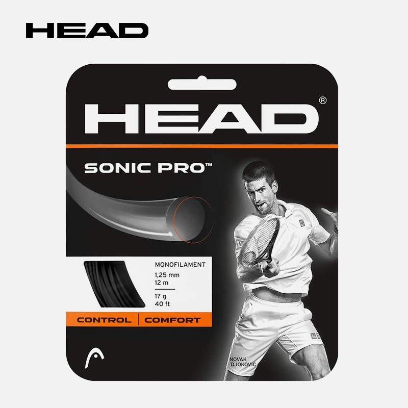 海德（HEAD） 网球线小德御用线聚酯硬线HAWK威力力量控制触感舒适耐打旋转线 SONIC PRO舒适 125 黑色281028