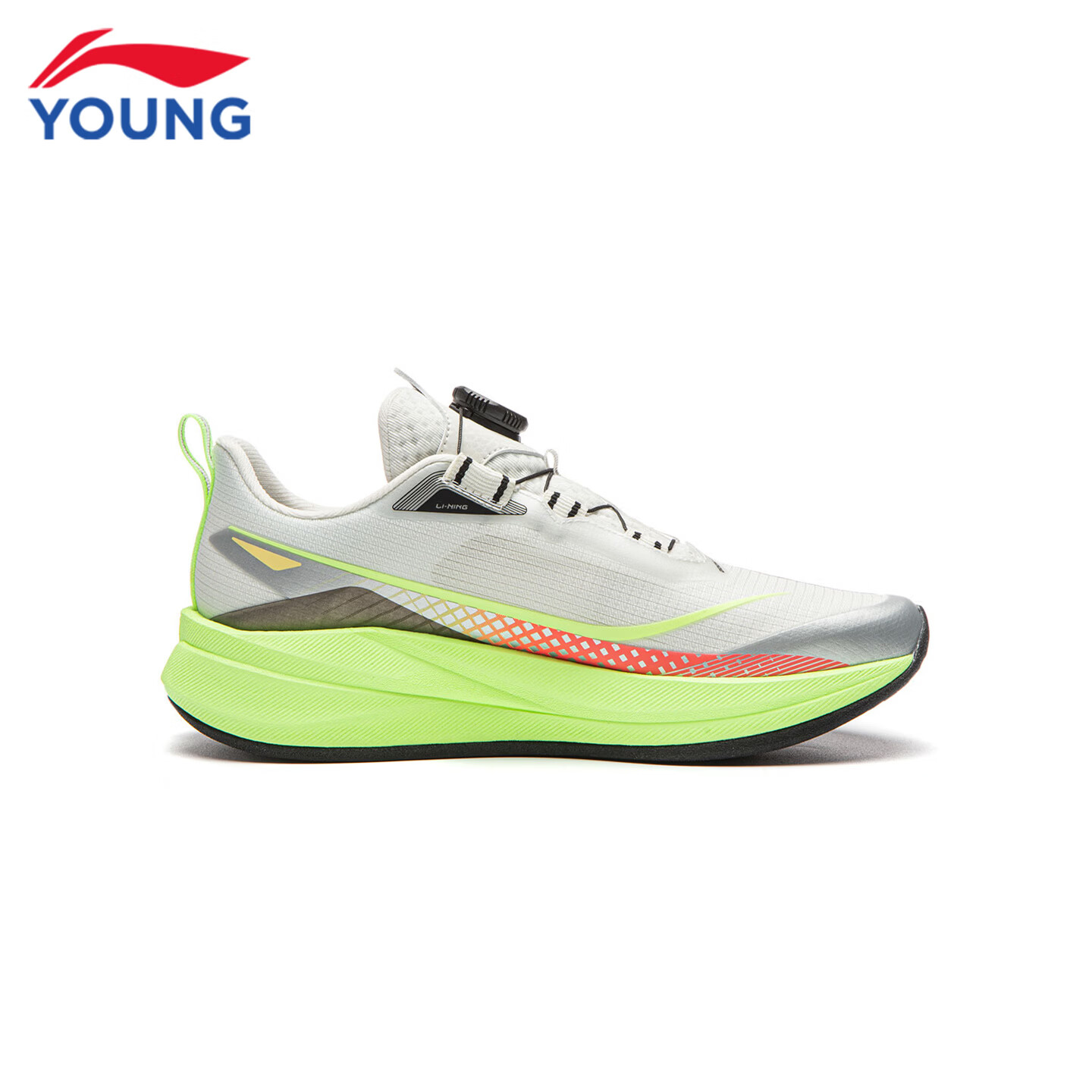 李宁(LI-NING)儿童跑步鞋2026秋季新款赤兔9PRO男女大童低帮䨻丝轻量高回弹跑鞋 白垩灰/银色22-3 赤兔9 PRO纽扣 37