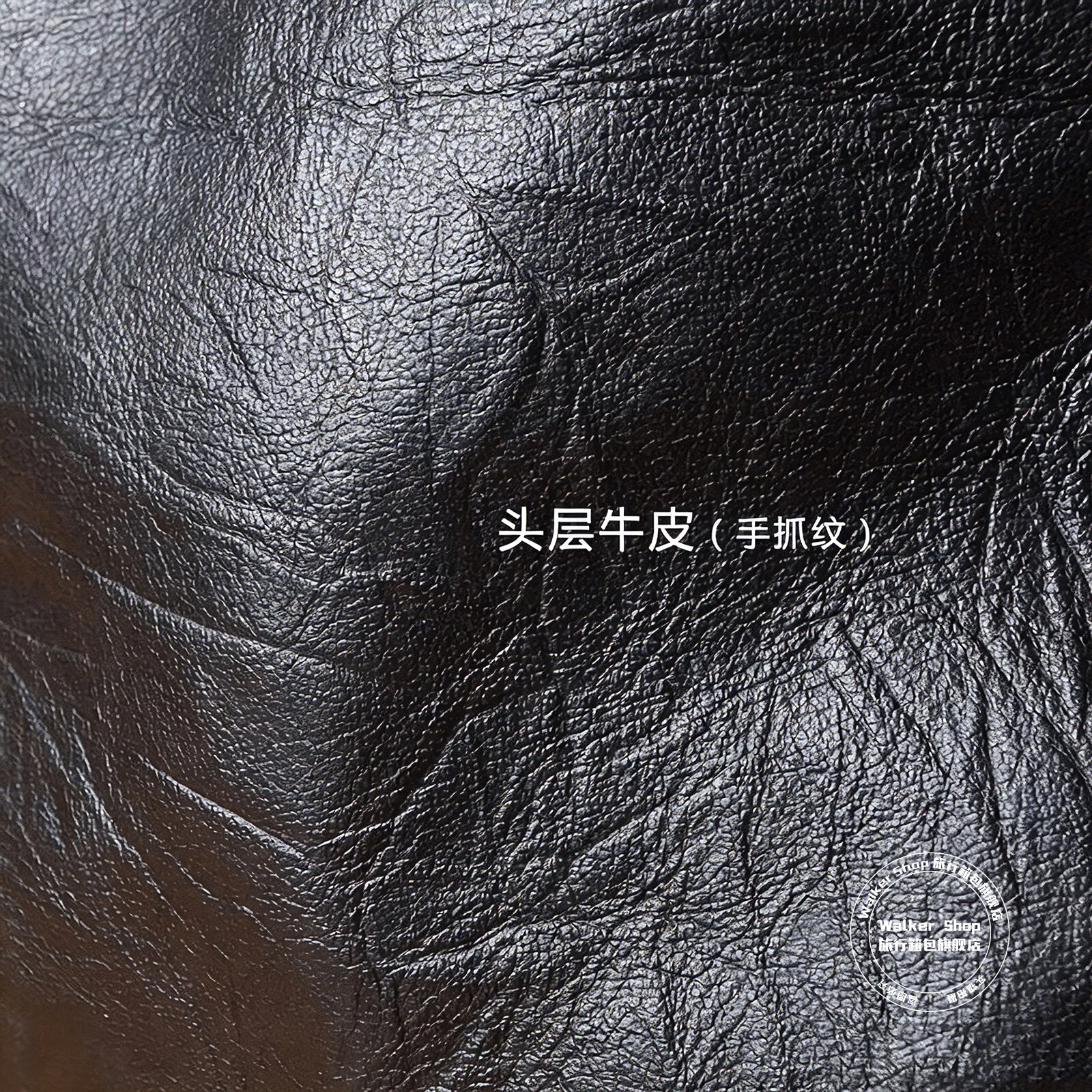 Walker Shop【品牌精选】男士双肩包男大容量书包头层牛皮商务电脑包背包男 黑色【礼盒装/京仓发货/次日达】 45cm*30cm*16cm