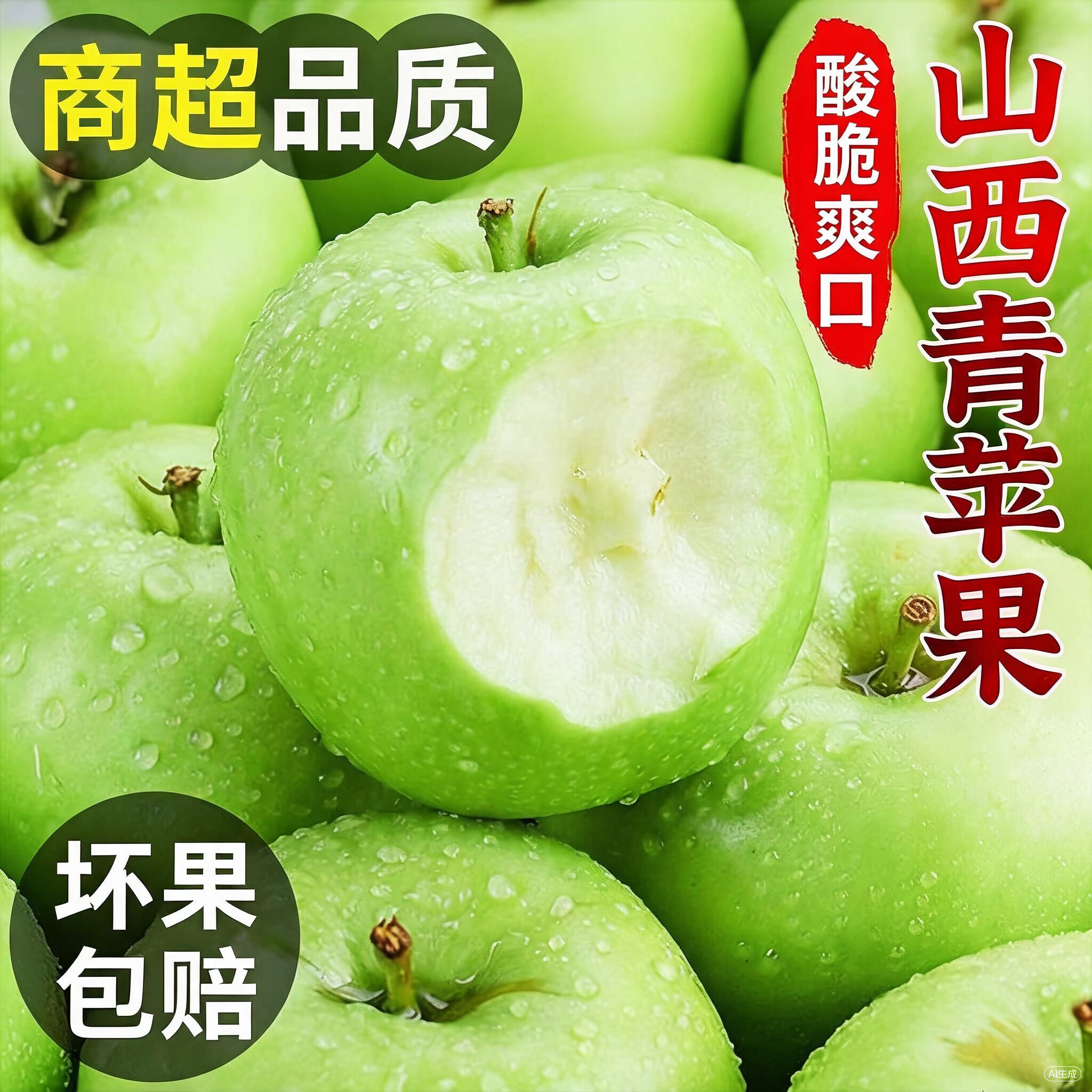 京世泽 山西青苹果 孕妇酸爽小苹果 新鲜水果苹果 【店长力荐5斤装】净4.5斤果径60mm+