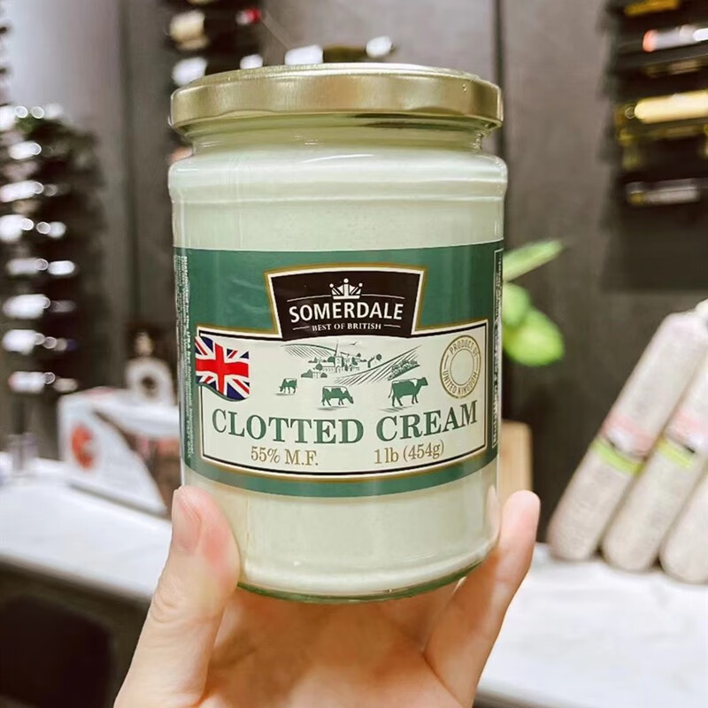 somerdale英国进口德文郡凝脂涂抹奶油浓缩稀奶油454g 双德文稀奶油