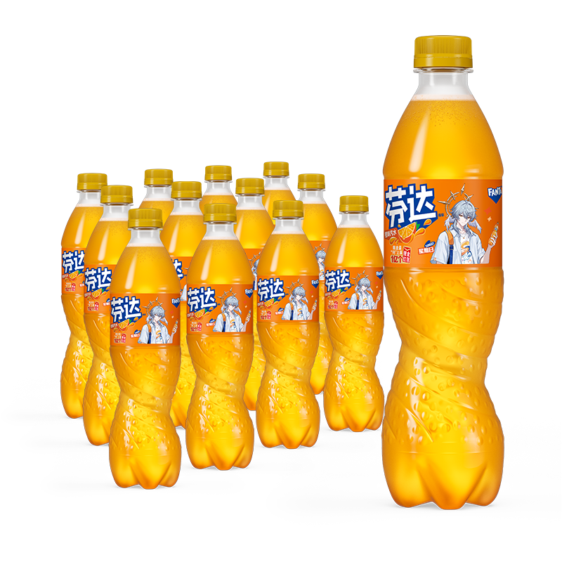 可口可乐【芬达 × 崩坏：星穹铁道】联名橙味汽水500ml*12瓶(含赠品周边)