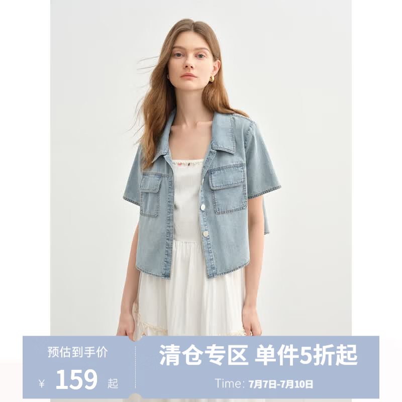 独束大码女装假日波嬉吊带连衣裙短袖牛仔套装长裙子夏季出游出片 月光白（连衣裙） M （尺码：1）
