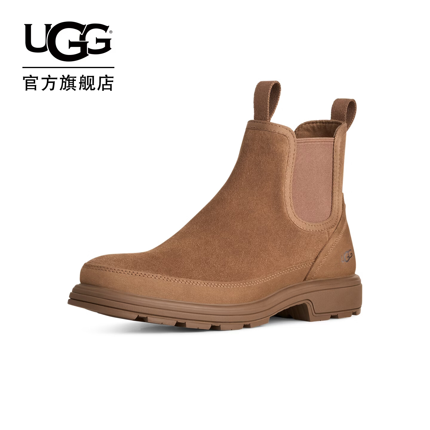 UGG冬季新款男士舒适时尚潮流低跟纯色圆头切尔西短靴 1184236 DKC | 深栗色 40