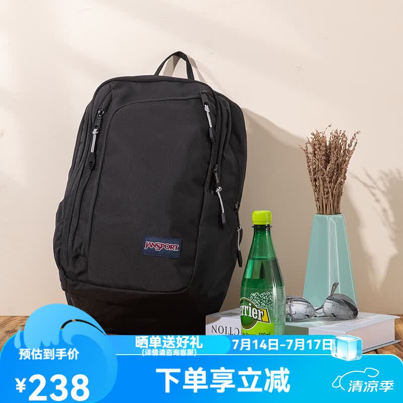 JANSPORT杰斯伯双肩包男女25L旅行校园运动户外背包书包 T55B  31Y 黑色