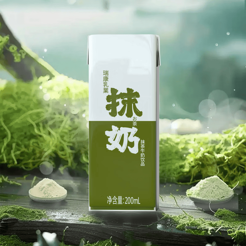 瑞康抹茶牛奶饮品即饮整箱风味牛奶休闲零食饮料办公室200ml装早餐奶 抹茶牛奶200g*10盒【利乐盒】