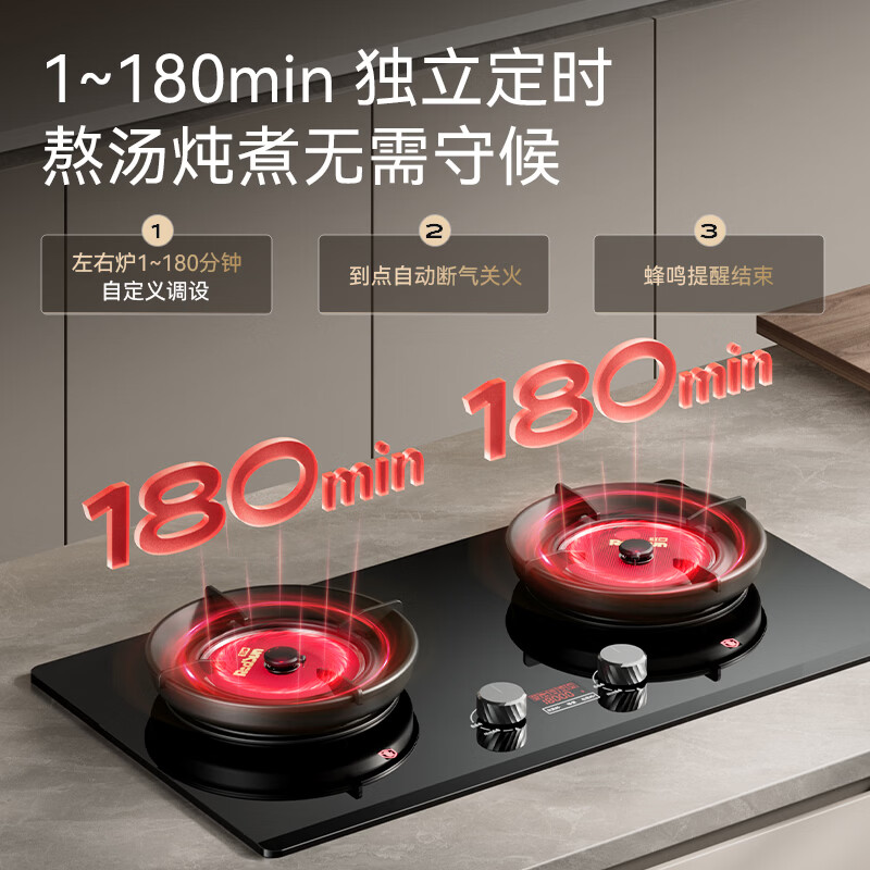 红日(RedSun)定时猛火聚能红外线燃气灶具高热效率家用一级能效节能省气 超一级节能75%高热效率定时红外灶 DZ5 天然气