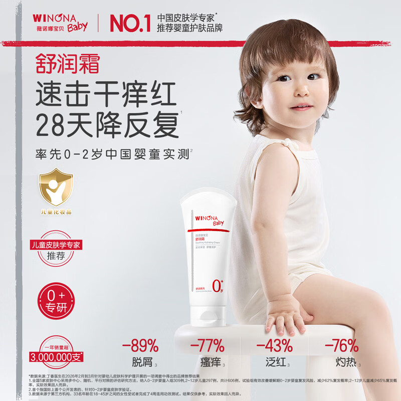 薇诺娜宝贝舒润霜宝宝爆款特护霜舒缓皮肤干痒红湿疹儿童专研婴幼童面霜 【口碑推荐】舒润霜50g