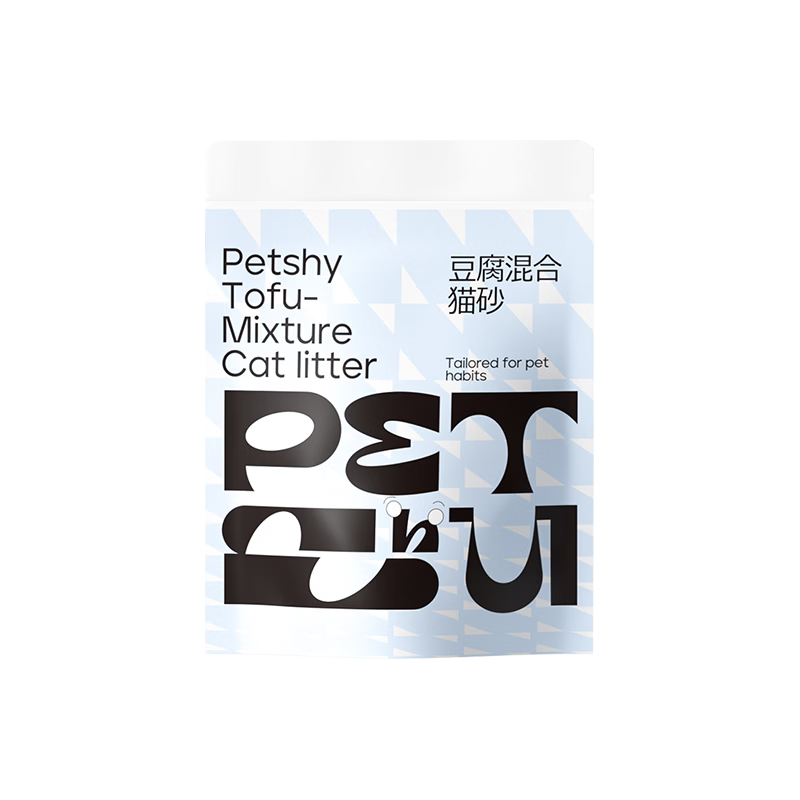 petshy椰壳碳豆腐混合猫砂2kg*4包强去臭力铲屎轻松
