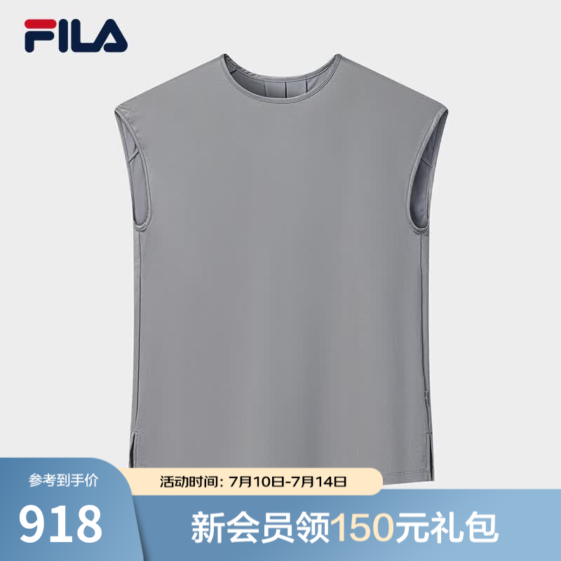 FILA 斐乐官方女子针织短袖衫2026夏新款时尚休闲宽松上衣简约T恤 雅深灰色-DY S 160/80A/S