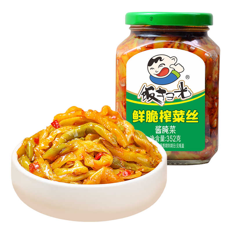 饭扫光榨菜 鲜脆榨菜丝352g 下饭菜 香辣咸菜泡菜 拌饭拌面调味料