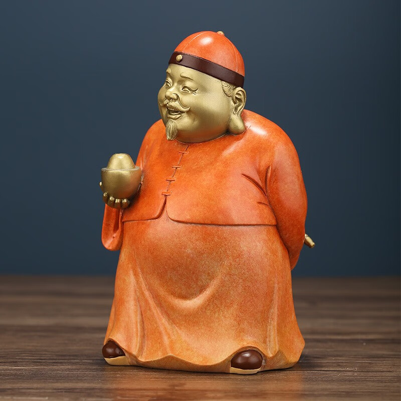 山迪黄铜地主老财办公室摆件客厅电视酒柜装饰送朋友乔迁开业礼品 老