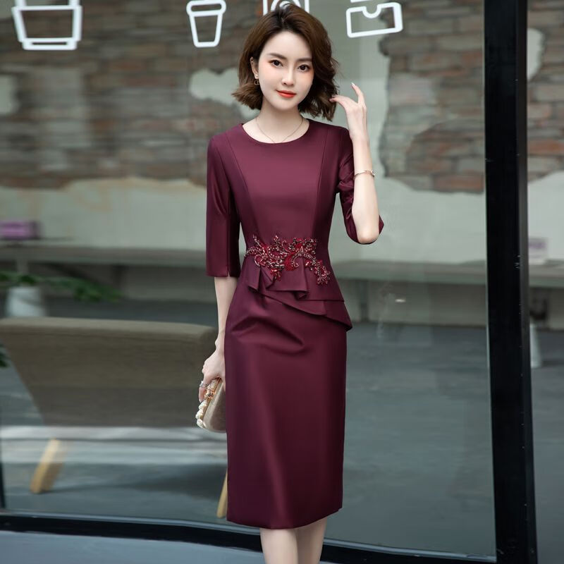 君瑞思喜妈妈婚礼服年轻款高端大气高贵年轻丈母娘夏季喜婆婆婚宴装晚