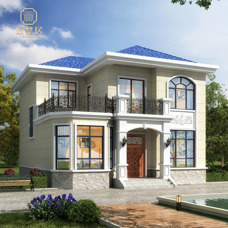 匠墅居 农村简欧户型二层别墅设计图纸带露台自建房设计图2002245全套