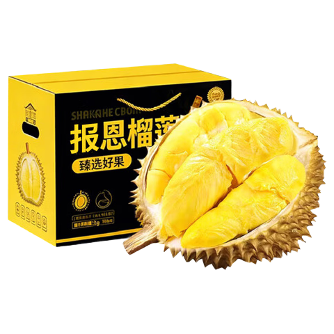 东鲜丰泰国进口金枕榴莲带皮整颗榴莲生鲜老树果坏果包赔无忧购巴掌榴莲 报恩榴莲 净重3-5斤【1个装】