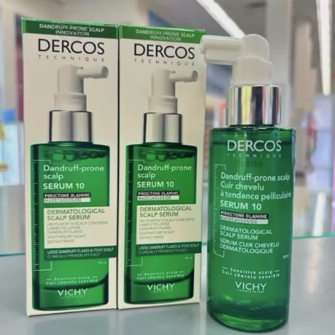 薇姿Vichy Dercos去屑头皮精华液干燥头皮按摩补水清爽改善毛躁强韧 去屑止痒头皮护理精华90ml*1