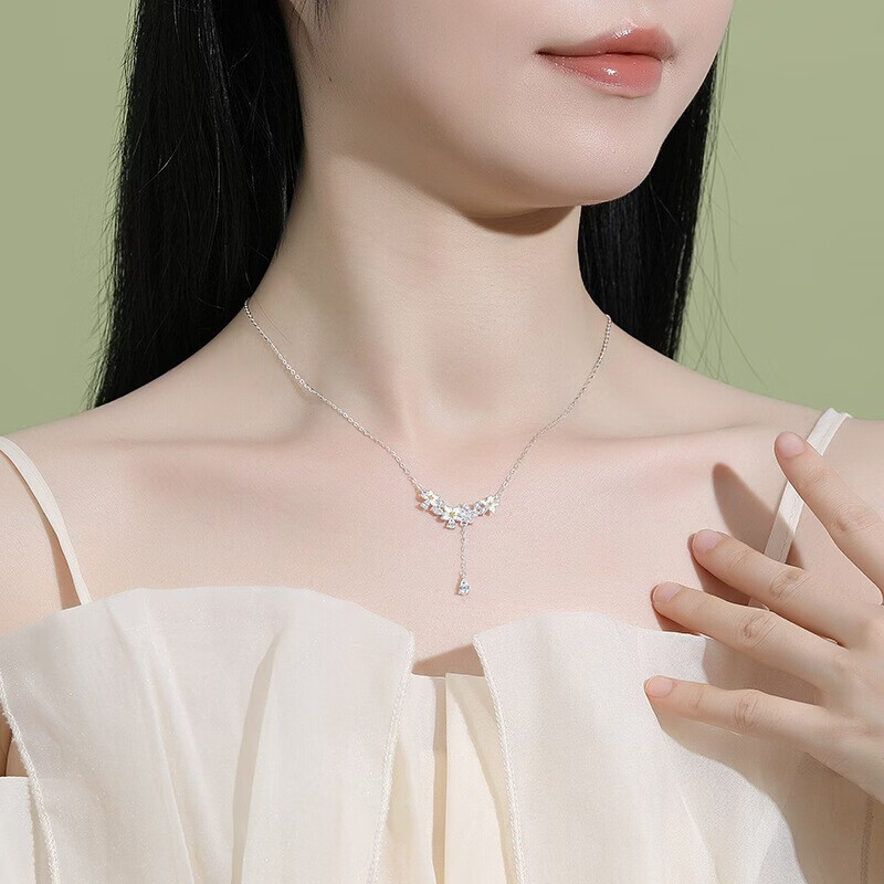 茉莉花项链女款足轻奢小众莫离生日礼物送女友 茉莉花项链【莫离】【自带】