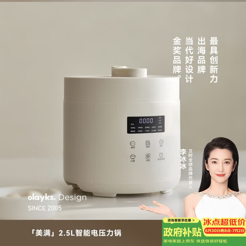 olayks【价低全网】立时电压力锅高压锅 高压电饭锅家用多功能高压快煮智能预约小型迷你压力锅 2.5L 
