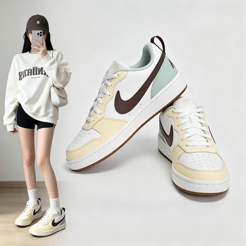 耐克（NIKE）女鞋 2026新款夏季运动鞋COURT低帮板鞋轻便时尚休闲鞋 蜜酪漫流 36 4Y