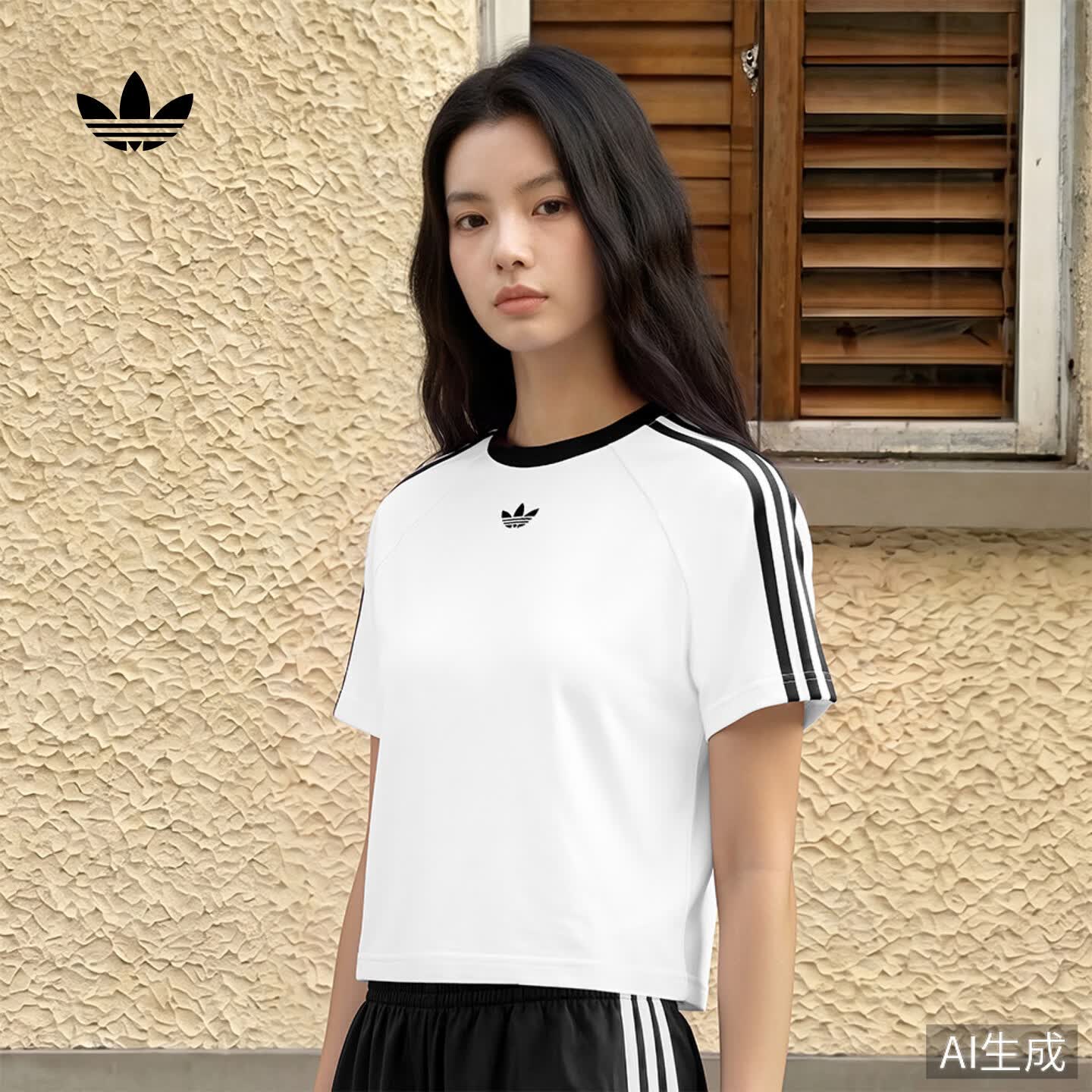 adidas纯棉运动短袖上衣T恤女装夏季新款阿迪达斯官方三叶草   白色   S