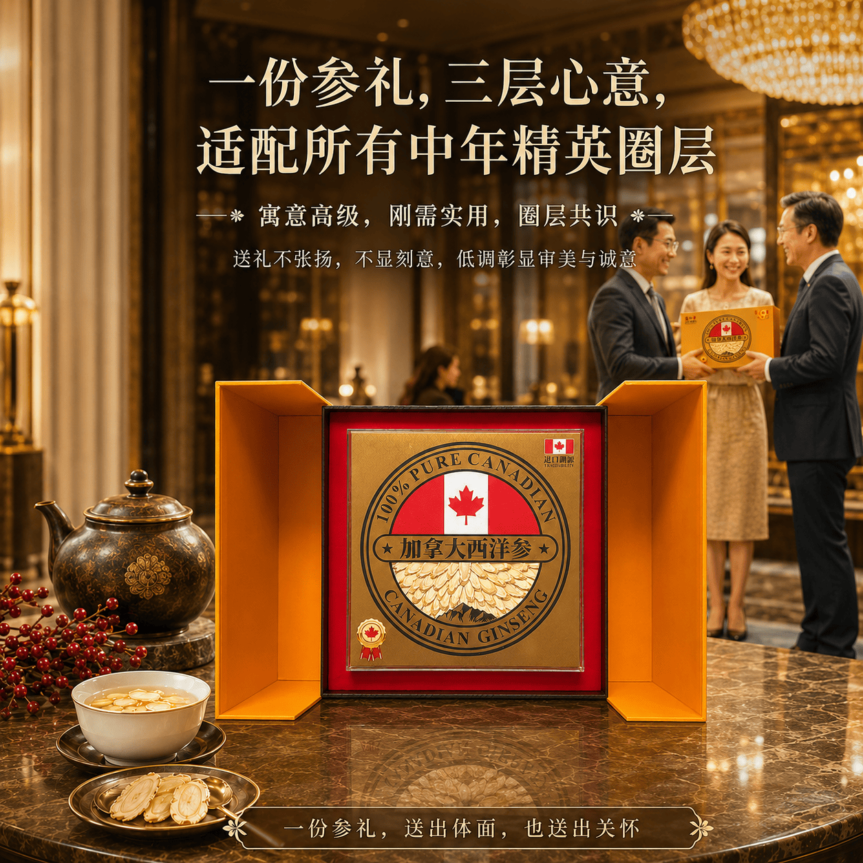 波迪兰【商务赠礼甄选】高端加拿大西洋参原产切片花旗参温补滋养礼盒装 100g*1盒 【送同事朋友推荐】 【原产地:加拿大】西洋参