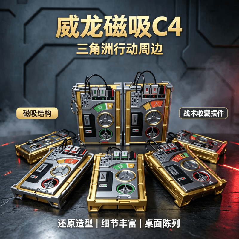 致可三角洲威龙磁吸c4虎蹲炮摆件游戏周边男生生日礼物 高度还原火 小号5.5*2*8.5