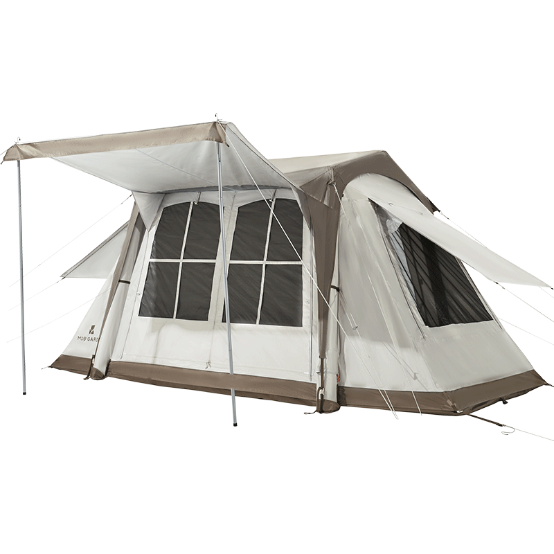 牧高笛（MOBIGARDEN）揽盛2一体式充气帐户外露营防雨防晒大空间屋型充气野营帐篷 晨雾白（配打气筒）