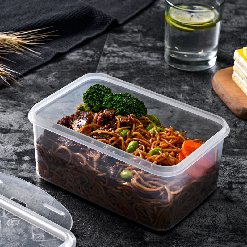 冰箱保鲜盒普业安立格长方形塑料微波炉密封盒家用食品收纳便当盒 正方形3件套【特惠促销】