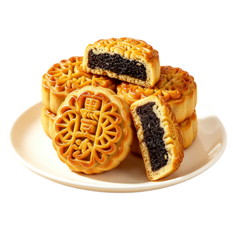 黑豆沙无蔗糖广式月饼醇厚豆香软糯外皮清甜适口中秋常备休闲糕点 无蔗糖黑豆沙月饼 50g*1个[试吃装] 图 3