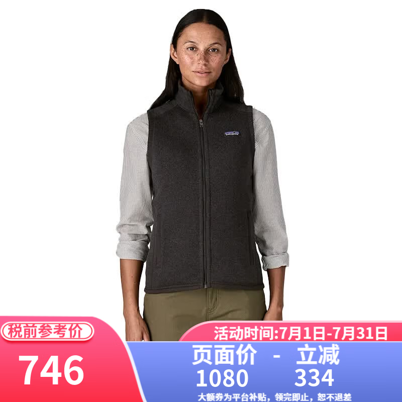 巴塔哥尼亚（Patagonia）女Better Sweater保暖抓绒棉服马甲25887 BLK-黑色 M