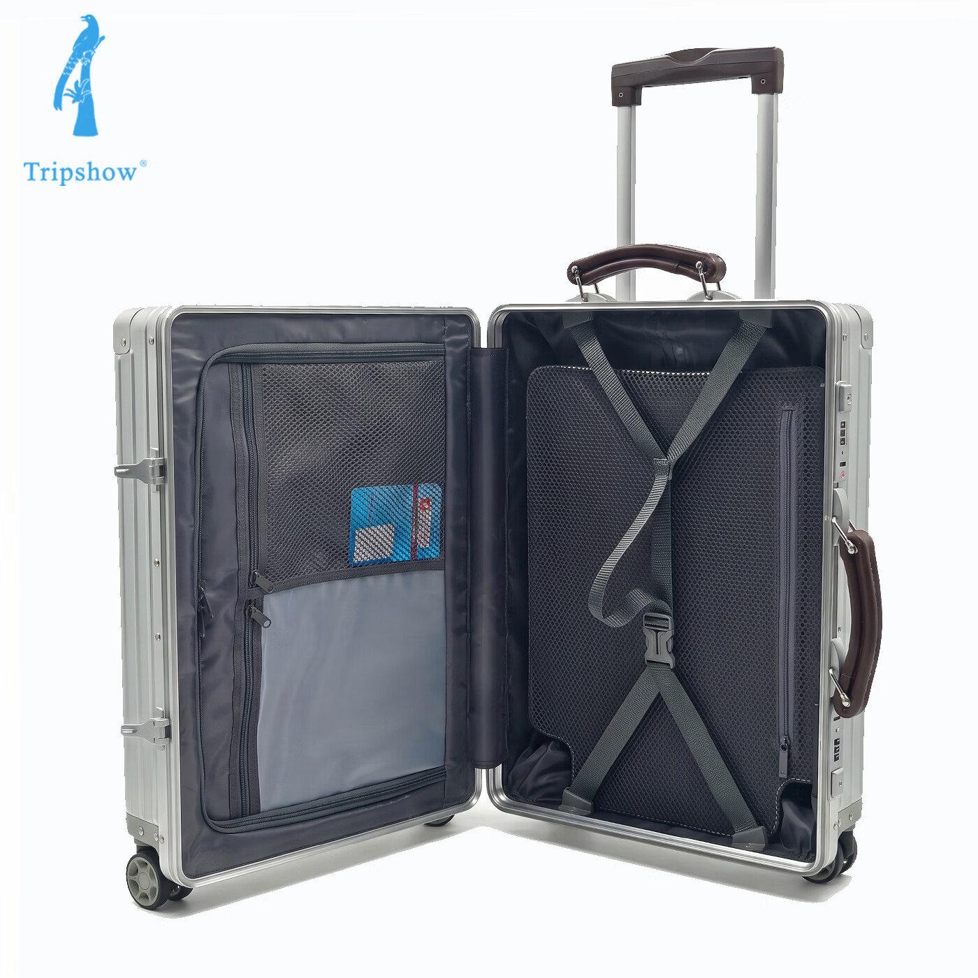 TRIPSHOW铝框PC登机箱20寸行李箱免托运海关锁静音万向轮可拆卸轮DIY图案