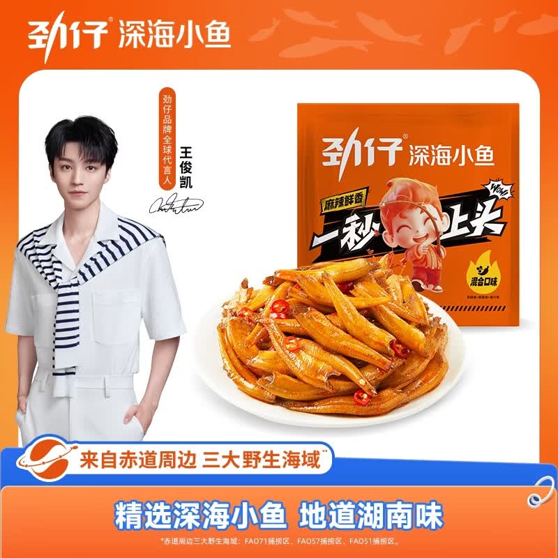 劲仔深海小鱼仔 游玩踏青 小鱼干 混合味 500g（约45-50小包）