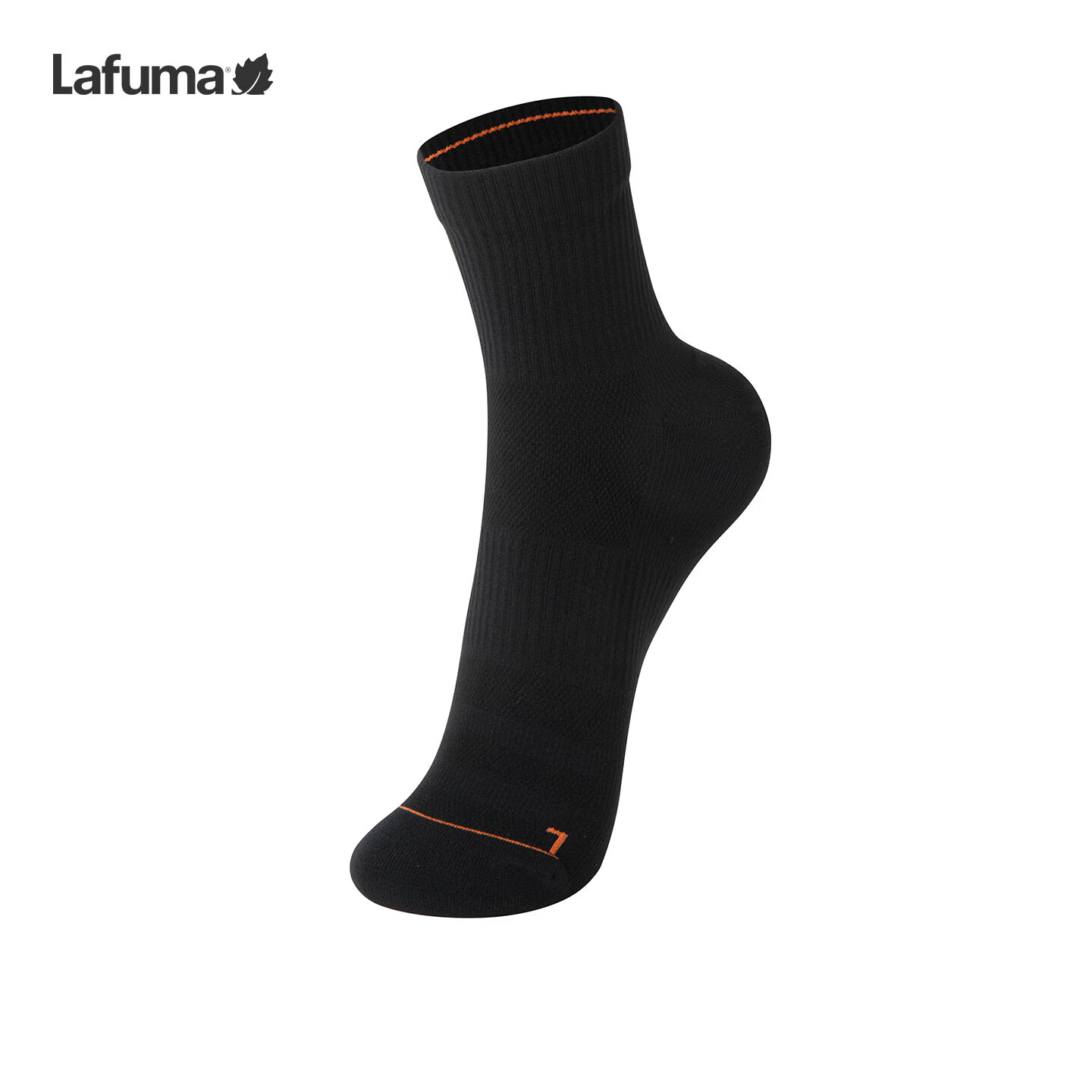 LAFUMA乐飞叶户外秋冬男士中筒袜Polygiene抗菌防臭舒适袜子LESS6CS02 黑色BK 26-28cm